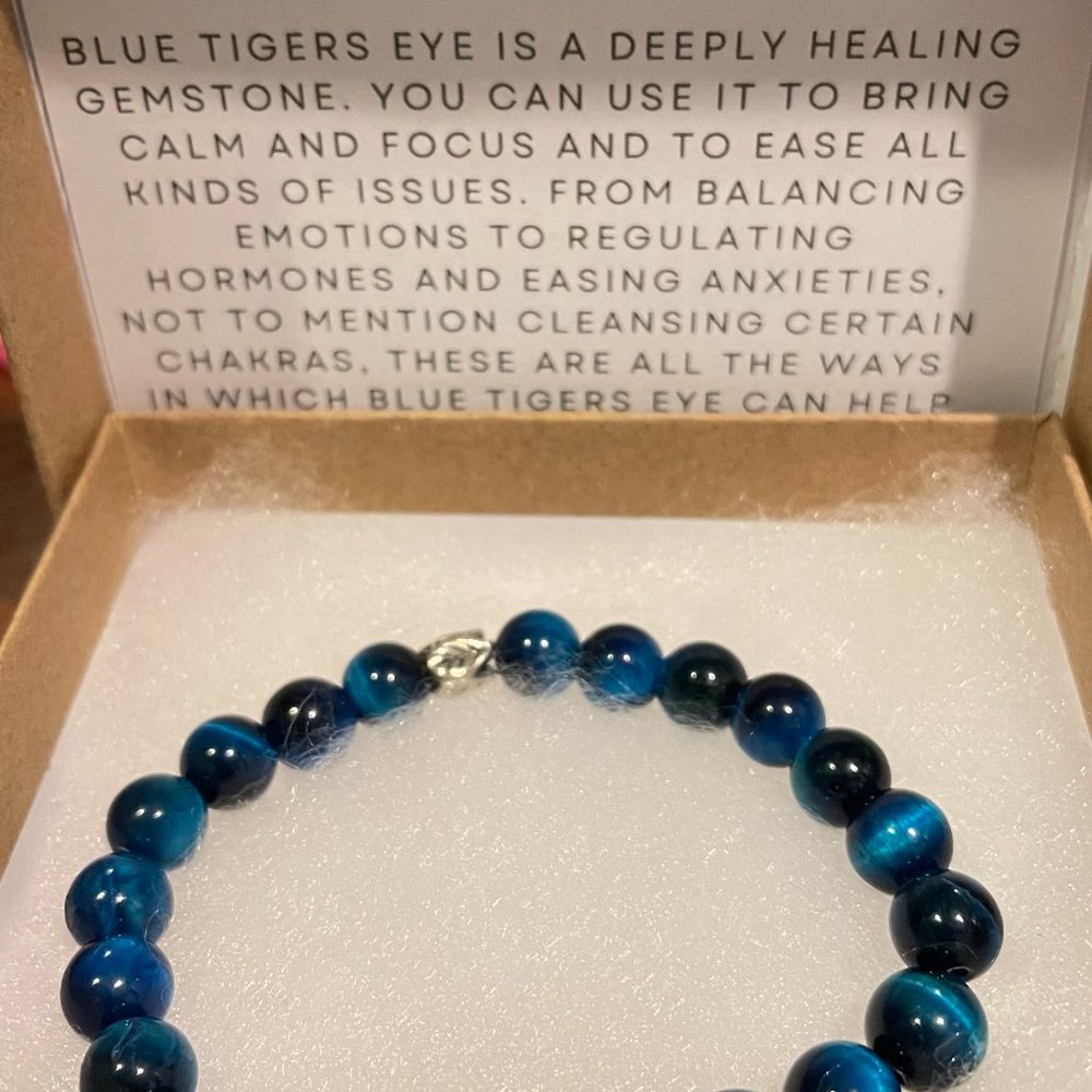 Genuine Blue Tigers Eye Bracelet